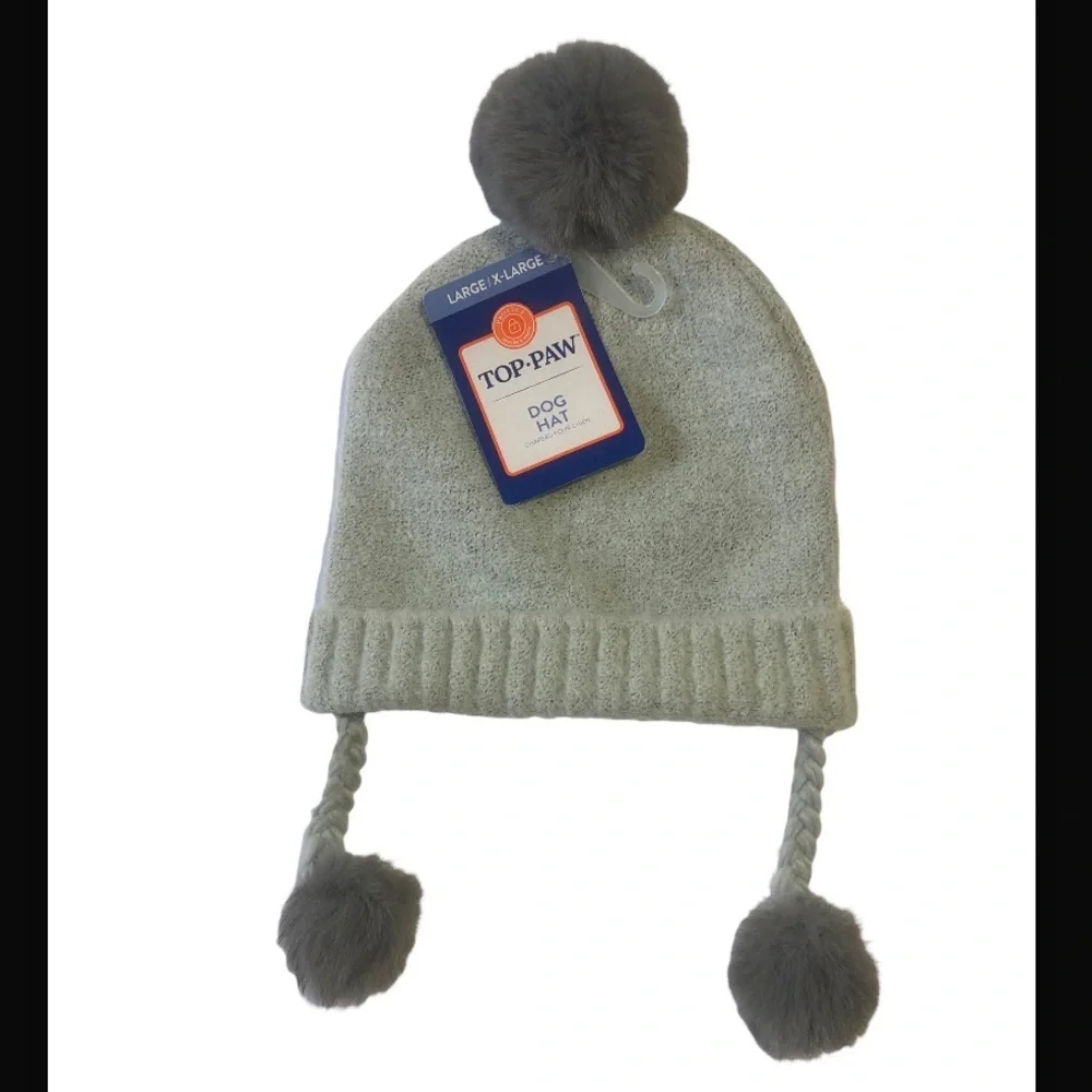 New Dog Beanie Pom Pom Winter Hat XL